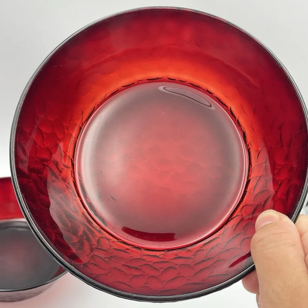 Vintage Arcoroc Vercors Ruby Red Glass 6.25
